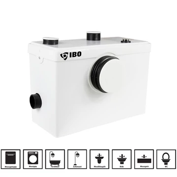 SANIBO 4 WC átemelő szivattyú | IBO Szaniter szivattyú [WC, fürdőszoba és konyha]