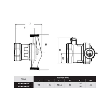 API 32-80/180  | iPRO Keringető szivattyú [energiatakarékos, 