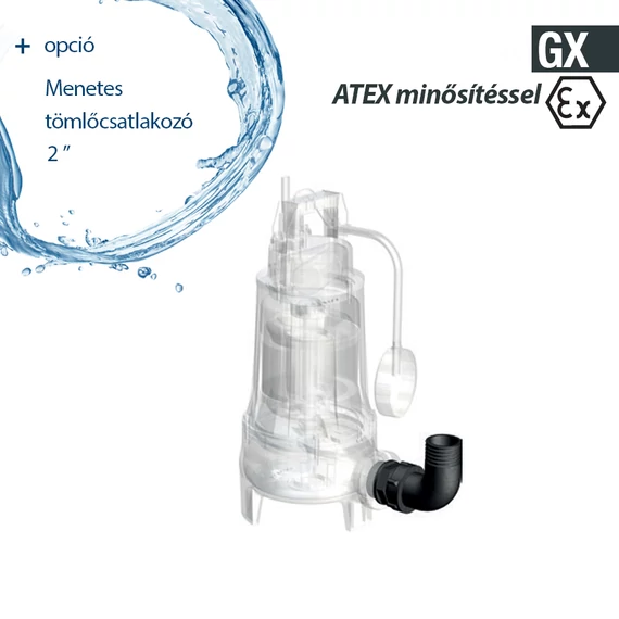 GX-EX 50-2/090 M 230V | DRENO Vágószerkezetes szivattyú [darálós merülő szivattyú]