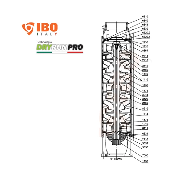 AP6 L28S 400V | IBO ITALY 6 col Csőkút szivattyú [fúrt kút szivattyú]