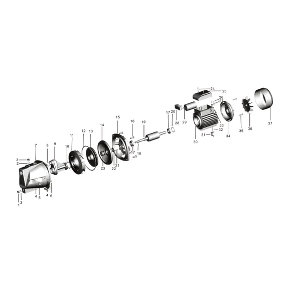 IBO JSW 150 Hidrofor előkészítéssel | 230V 46m 80l 1,5kW | IBO Házi vízmű egyfokozatú önfelszívó centrifugális kerti szivattyúval