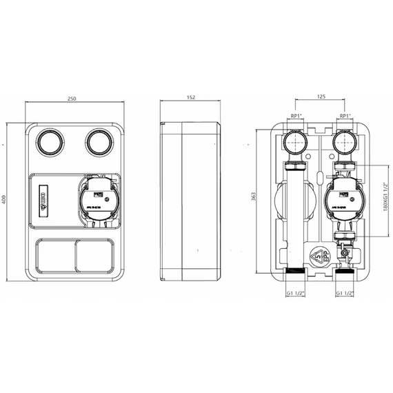 IBO GP PRO 3D-T + IVO 25-60/180 | IBO Keringető szivattyú [energiatakarékos, 