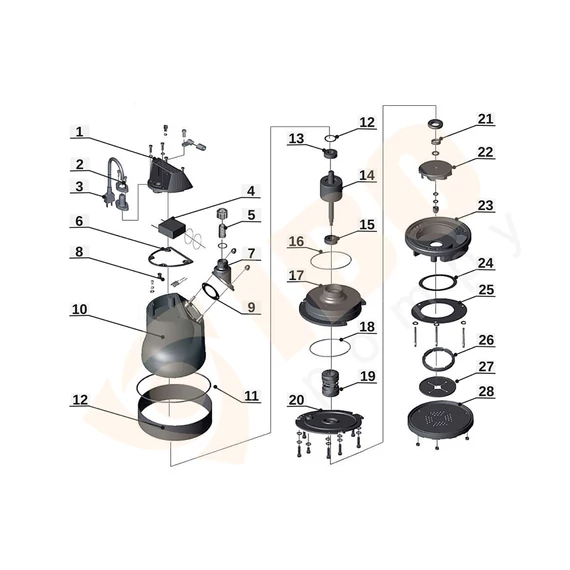 25-KBFU-0,45 | IBO Merülő szivattyú [esővíz, felszíni víz szivattyúzására]