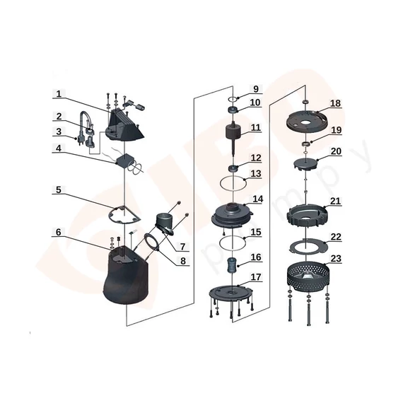 50-KBFU-0,45 | IBO Merülő szivattyú [esővíz, felszíni víz szivattyúzására]