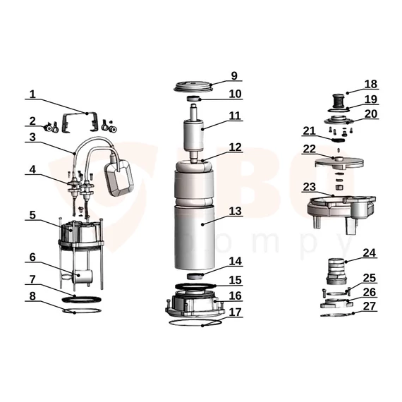 SWQ SEPTIC | IBO Merülő szivattyú [Vortex járókerékkel szennyvíz, szennyezett víz szivattyúzására]