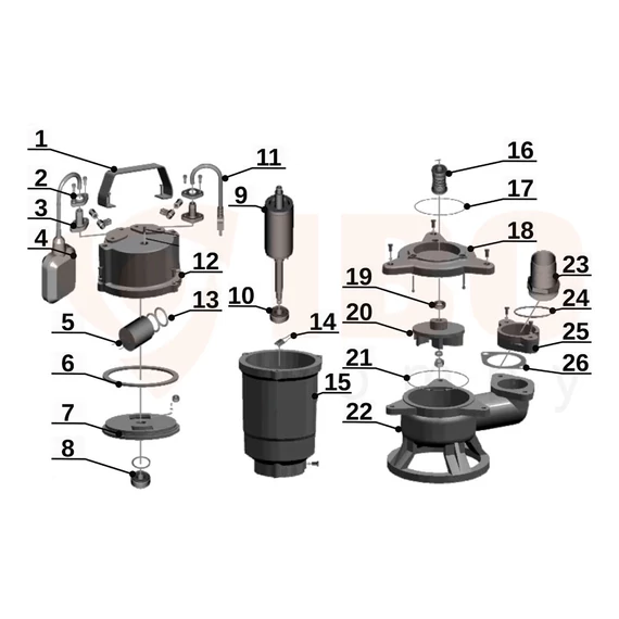 WQ 1500 PRO | IBO Merülő szivattyú [Vortex járókerékkel szennyvíz, szennyezett víz szivattyúzására]