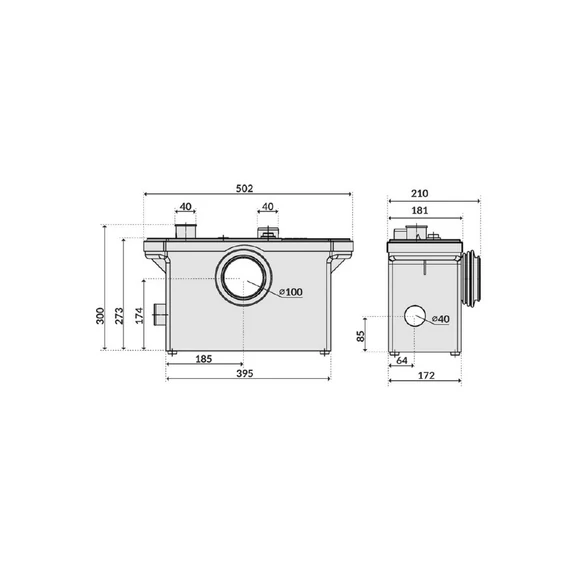 AQUASAN PRO WC átemelő szivattyú | IBO Szaniter szivattyú [WC, fürdőszoba és konyha]