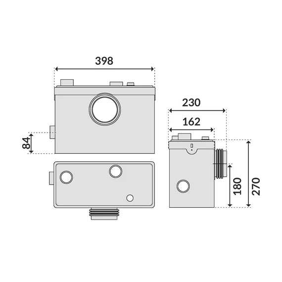 SANIBO 4 WC átemelő szivattyú | IBO Szaniter szivattyú [WC, fürdőszoba és konyha]