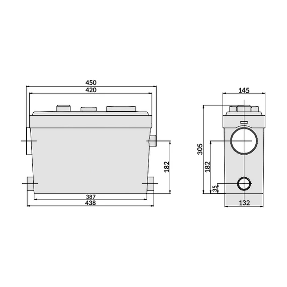 SANIBO 6 WC átemelő szivattyú | IBO Szaniter szivattyú [WC, fürdőszoba és konyha]