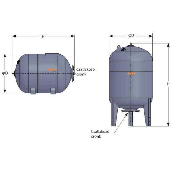 IBO ITALY hidrofor tartály fekvő 80L GBH