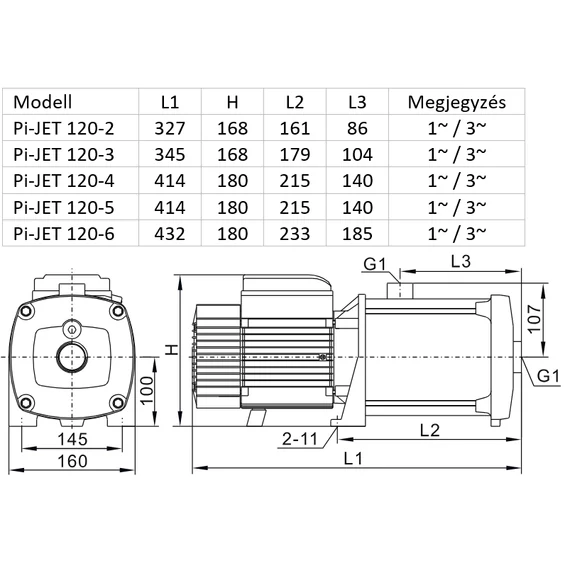 iQ PRO PI-JET 120-5 + 50l tartállyal előszerelt házi vízmű | 50m 120l 0.75 kW 3 év garancia