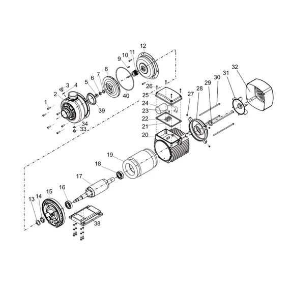 F-CPM 26 INOX | iPRO Centrifugál szivattyú [egyfokozatú centrifugális szivattyú zárt járókerékkel]