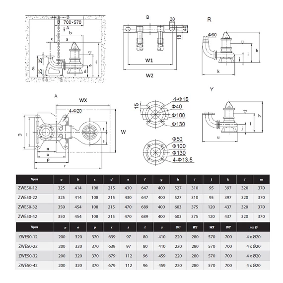 ZWE 50-22 400V | iPRO Vágószerkezetes szivattyú [merülő szivattyú szennyvíz szivattyúzására, víztelenítésre]